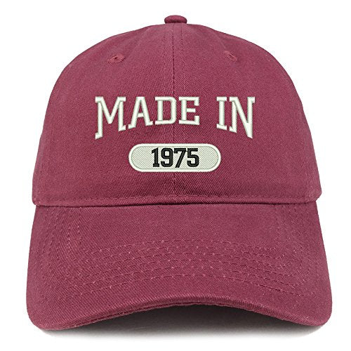Trendy Apparel Shop Made in 1975 Embroidered 46th Birthday Brushed Cotton Cap