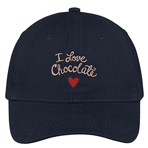 Trendy Apparel Shop I Love Chocolate Embroidered Soft Brushed Cotton Low Profile Cap