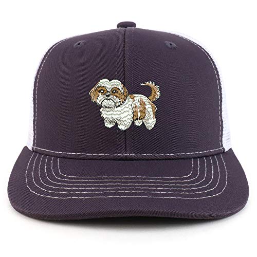 Trendy Apparel Shop Shih Tzu Two Two Tone Mesh Back Trucker Baseball Cap
