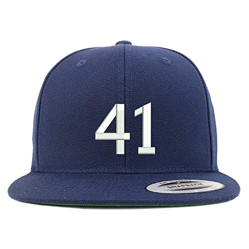 Trendy Apparel Shop Number 41 Embroidered Snapback Flatbill Baseball Cap