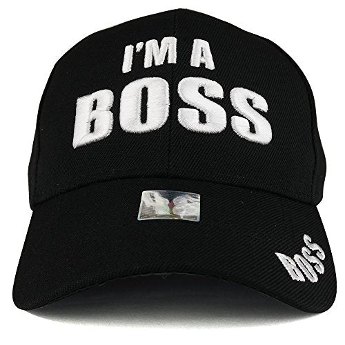 Trendy Apparel Shop I'm A Boss 3D Puff Embroidered Structured Adjustable Baseball Cap