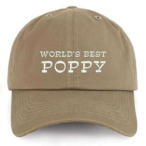Trendy Apparel Shop XXL World's Best Poppy Embroidered Unstructured Cotton Cap