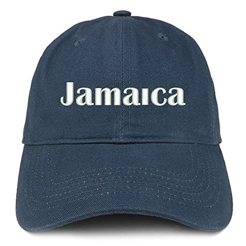 Trendy Apparel Shop Jamaica Embroidered Soft Crown 100% Brushed Cotton Cap