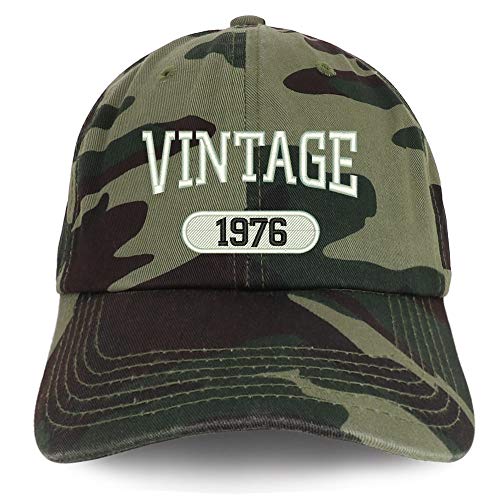 Trendy Apparel Shop 45th Birthday Vintage 1976 Soft Crown Brushed Cotton Cap