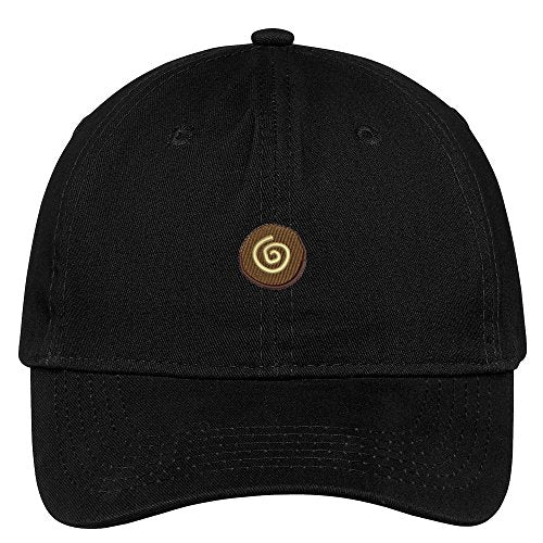 Trendy Apparel Shop Chocolate Round Shape Embroidered Soft Crown 100% Brushed Cotton Cap
