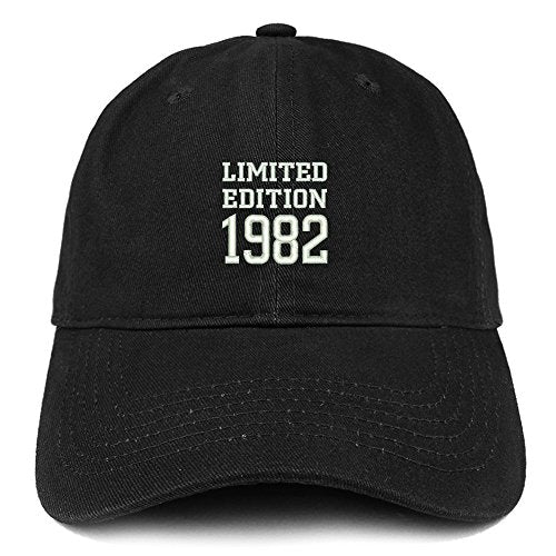 Trendy Apparel Shop Limited Edition 1982 Embroidered Birthday Gift Brushed Cotton Cap