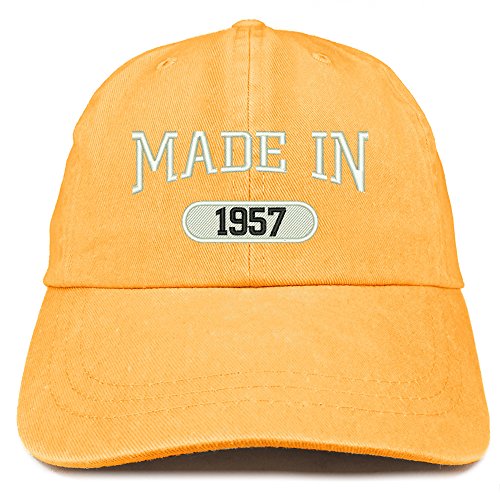 Trendy Apparel Shop Made in 1957 Embroidered 64th Birthday Washed Baseball Cap