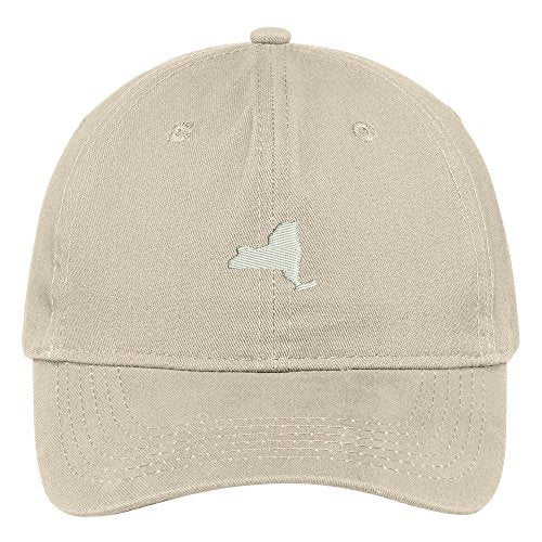 Trendy Apparel Shop New York State Map Embroidered Low Profile Soft Cotton Brushed Baseball Cap