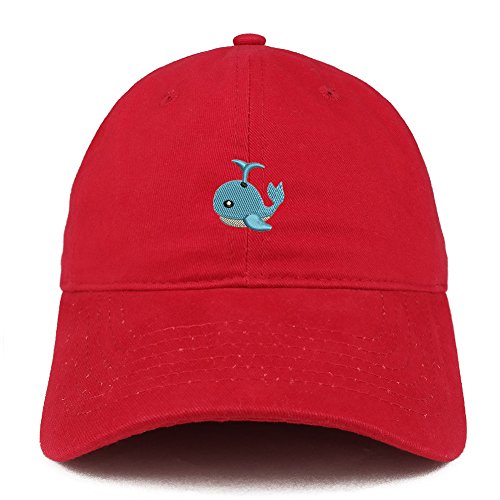 Trendy Apparel Shop Spouting Whale Emoticon Embroidered 100% Soft Brushed Cotton Low Profile Cap