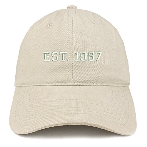 Trendy Apparel Shop EST 1987 Embroidered - 34th Birthday Gift Soft Cotton Baseball Cap