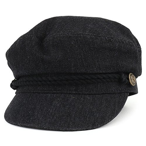Trendy Apparel Shop Washed Cotton Denim Fisherman Newsboy Baker Boy Hat