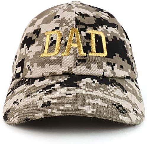 Trendy Apparel Shop DAD Capital Gold Thread Embroidered Soft Crown 100% Brushed Cotton Cap