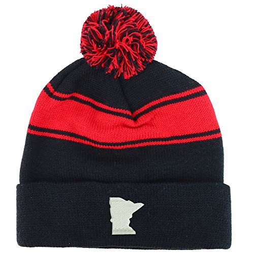 Trendy Apparel Shop Minnesota State Two Tone Pom Striped Long Beanie Hat