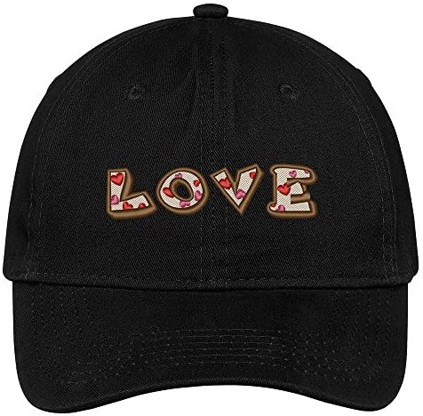 Trendy Apparel Shop Love Heart Letters Embroidered Low Profile Cotton Cap Dad Hat