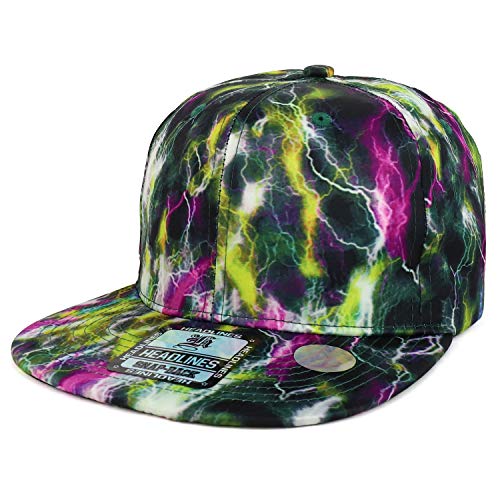Trendy Apparel Shop Galaxy Space Printed Flatbill Snapback Baseball Cap