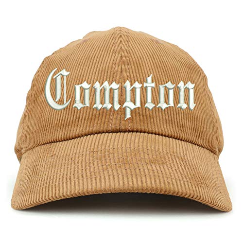 Trendy Apparel Shop Compton City Old English Corduroy Unstructured Baseball Cap