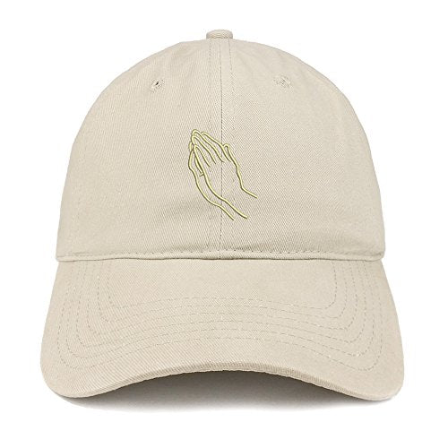 Trendy Apparel Shop Small Praying Hands Embroidered Low Profile Soft Cotton Baseball Cap