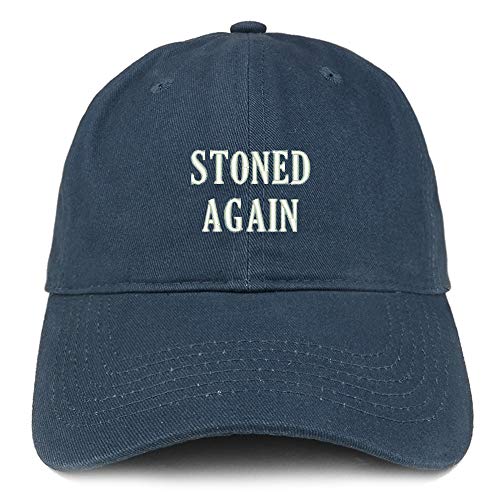 Trendy Apparel Shop Stoned Again Embroidered Soft Crown 100% Brushed Cotton Cap