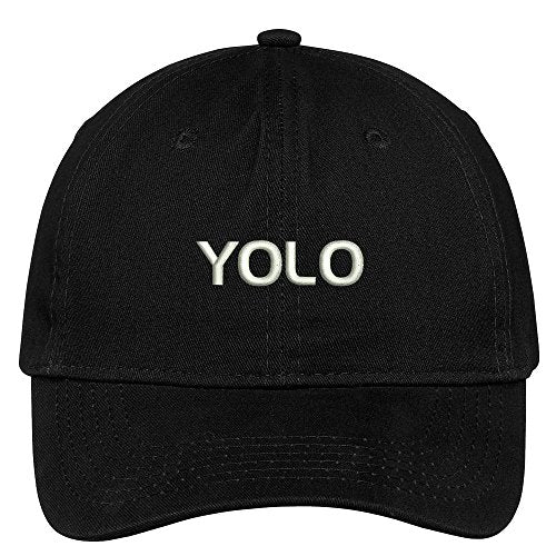 Trendy Apparel Shop YOLO Embroidered Adjustable Cotton Cap