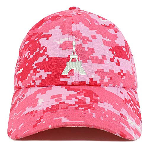 Trendy Apparel Shop Small Eifel Tower Embroidered Soft Crown 100% Brushed Cotton Cap