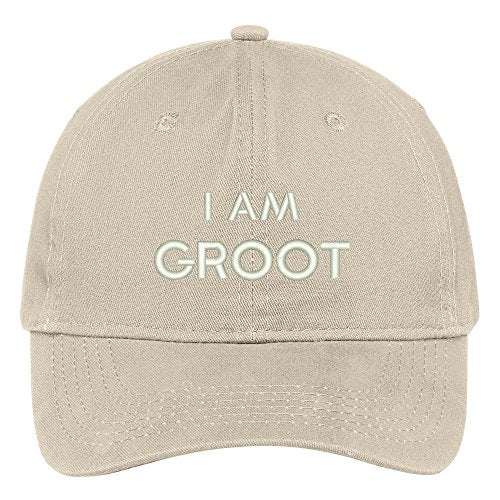 Trendy Apparel Shop I Am Groot Embroidered Soft Low Profile Adjustable Cotton Cap