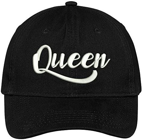 Trendy Apparel Shop Queen Script Embroidered Soft Crown 100% Brushed Cotton Cap