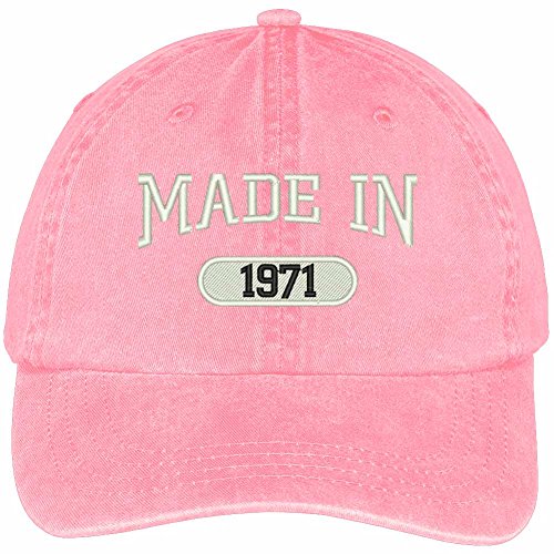 Trendy Apparel Shop 48th Birthday - Made in 1971 Embroidered Low Profile Washed Cotton Baseball Cap