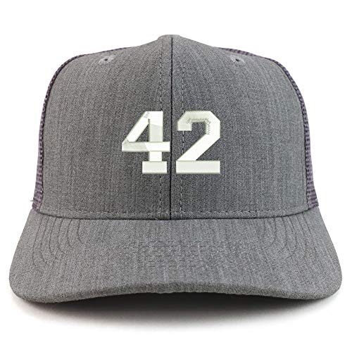 Trendy Apparel Shop Number 42 Collegiate Varsity Two Tone Trucker Baseball Cap