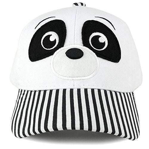 Trendy Apparel Shop Kids Size Animal Design Embroidered Adjustable Baseball Hat With Striped Bill