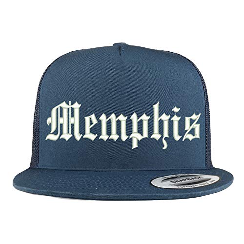 Trendy Apparel Shop Old English Font Memphis City Embroidered 5 Panel Mesh Cap