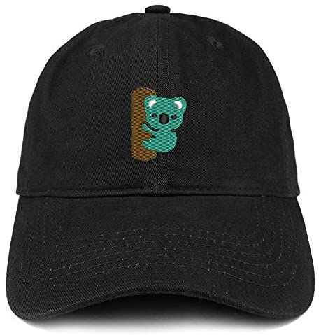 Trendy Apparel Shop Koala Embroidered Soft Crown 100% Brushed Cotton Cap