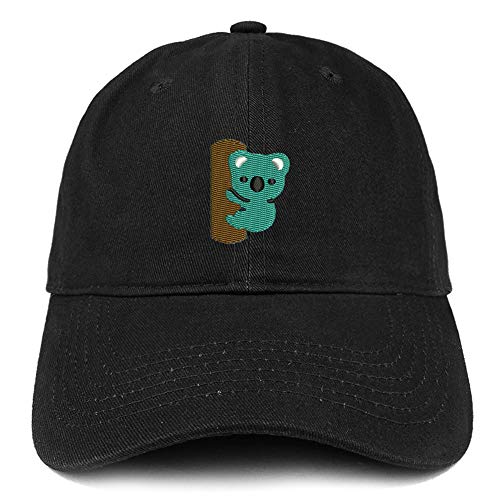 Trendy Apparel Shop Koala Embroidered Soft Crown 100% Brushed Cotton Cap