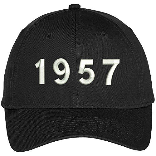 Trendy Apparel Shop 1957 Birth Year Embroidered Baseball Cap