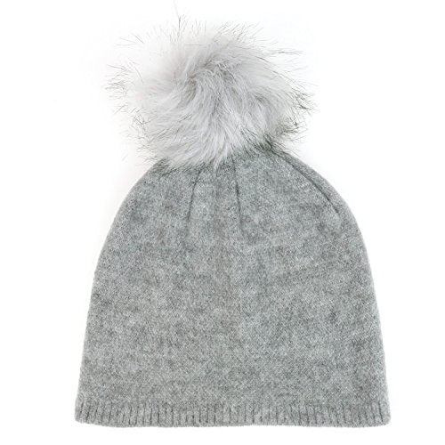 Trendy Apparel Shop Plain Soft and Stretchable Winter Pom Pom Short Beanie Hat