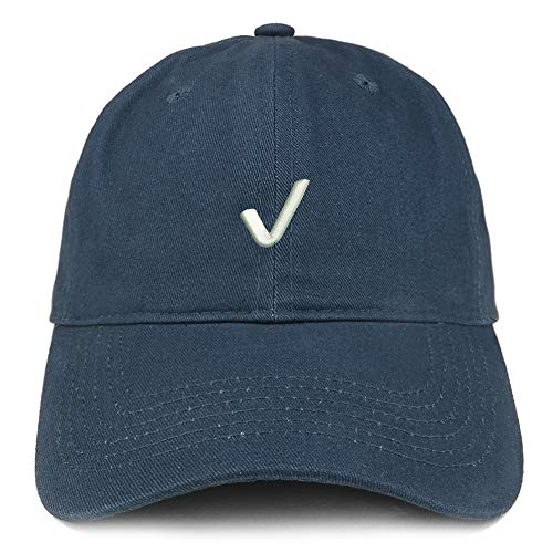 Trendy Apparel Shop Check Mark Embroidered Soft Crown Brushed Cotton Cap