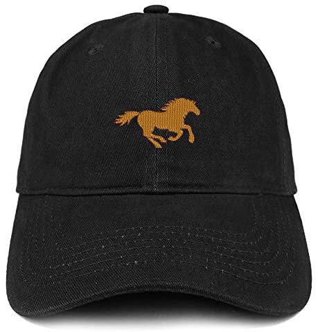 Trendy Apparel Shop Running Mustang Embroidered Cotton Unstructured Dad Hat