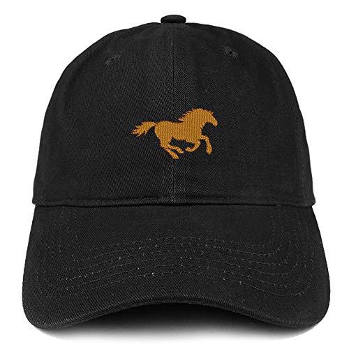 Trendy Apparel Shop Running Mustang Embroidered Cotton Unstructured Dad Hat