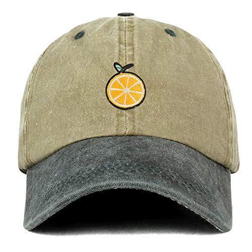 Trendy Apparel Shop Orange Patch Pigment Dyed Washed Two Tone Baseball Cap