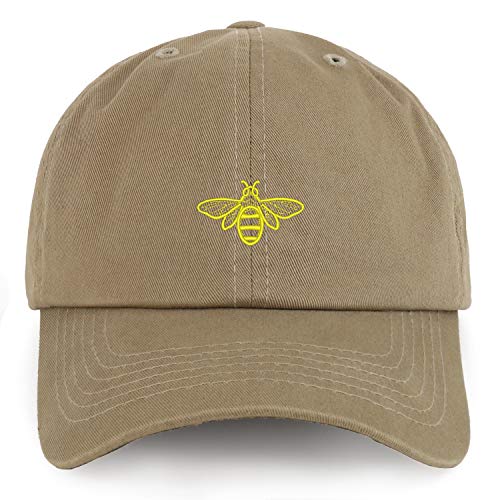 Trendy Apparel Shop XXL Bee Embroidered Unstructured Cotton Cap