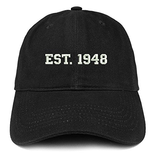 Trendy Apparel Shop EST 1948 Embroidered - 73rd Birthday Gift Soft Cotton Baseball Cap