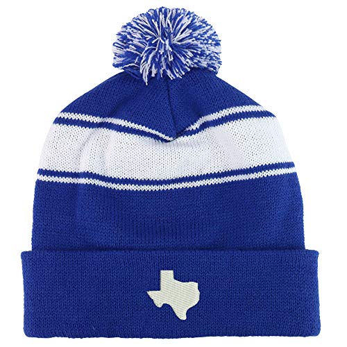 Trendy Apparel Shop Texas State Two Tone Pom Striped Long Beanie Hat