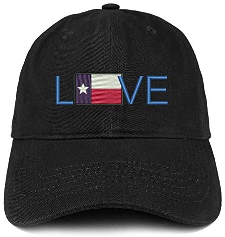 Trendy Apparel Shop Love Texas Flag Embroidered Cotton Dad Hat