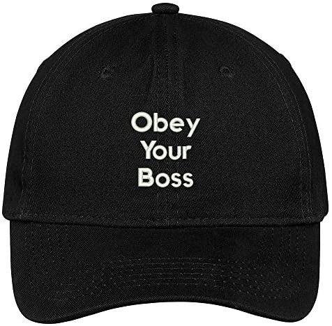 Trendy Apparel Shop Obey Your Boss Embroidered Brushed 100% Cotton Baseball Cap