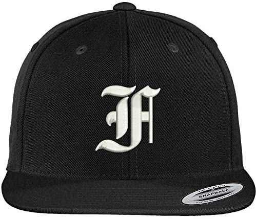 Trendy Apparel Shop Old English F Embroidered Flat Bill Snapback Cap