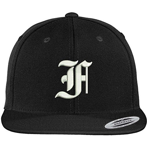 Trendy Apparel Shop Old English F Embroidered Flat Bill Snapback Cap