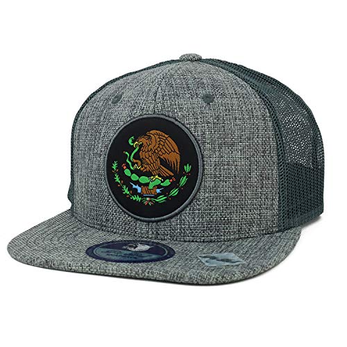 Trendy Apparel Shop Mexican Coat of Arms Embroidered Linen Trucker Snapback Cap