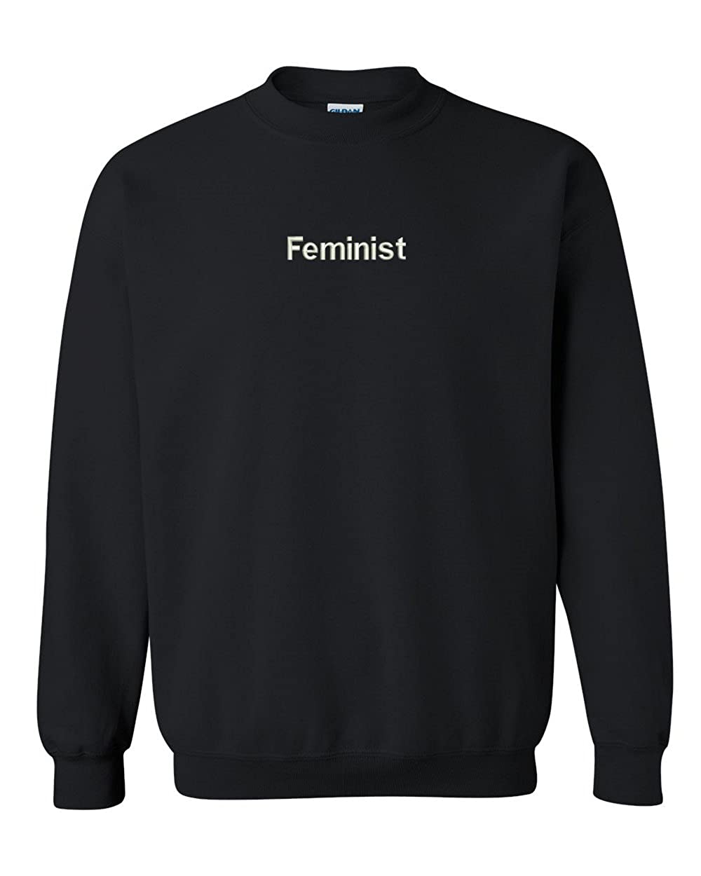 Trendy Apparel Shop Feminist AF Embroidered Crewneck Sweatshirt - Black - S