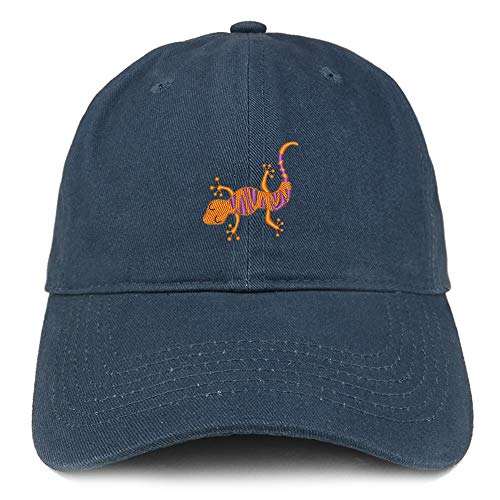 Trendy Apparel Shop Lizard Embroidered Soft Crown 100% Brushed Cotton Cap