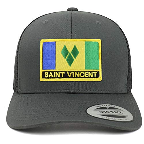 Trendy Apparel Shop Flexfit XXL St. Vincent Flag Retro Trucker Mesh Cap