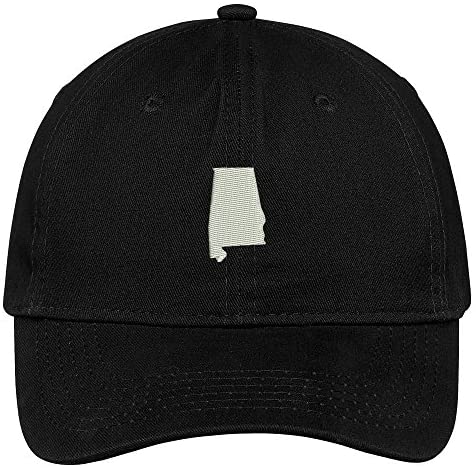 Trendy Apparel Shop Alabama State Map Embroidered Low Profile Soft Cotton Brushed Baseball Cap